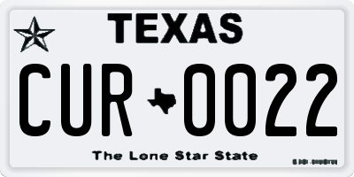 TX license plate CUR0022