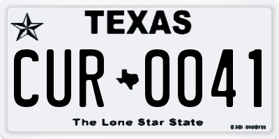 TX license plate CUR0041