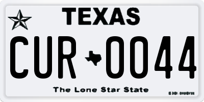 TX license plate CUR0044