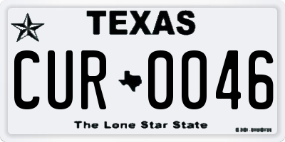 TX license plate CUR0046