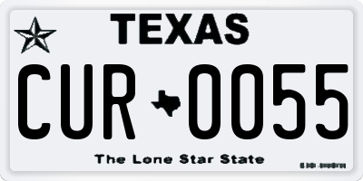 TX license plate CUR0055