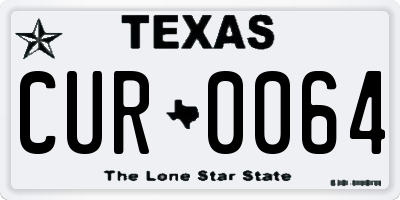TX license plate CUR0064