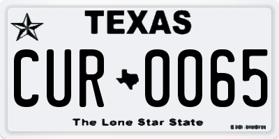 TX license plate CUR0065