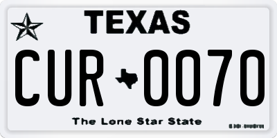 TX license plate CUR0070