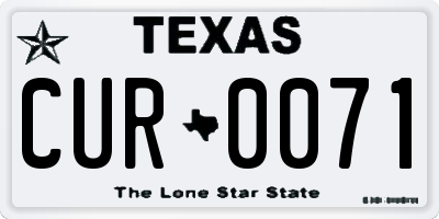 TX license plate CUR0071