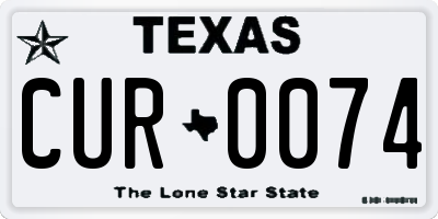 TX license plate CUR0074
