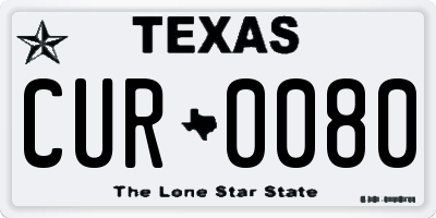 TX license plate CUR0080