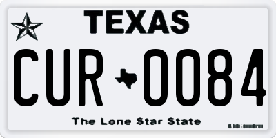 TX license plate CUR0084