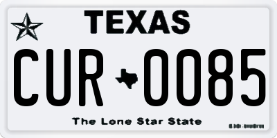 TX license plate CUR0085