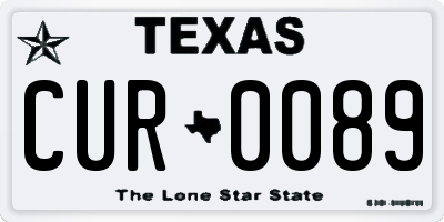 TX license plate CUR0089