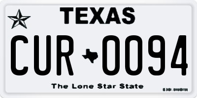 TX license plate CUR0094