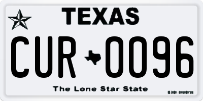 TX license plate CUR0096