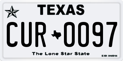 TX license plate CUR0097