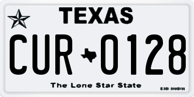 TX license plate CUR0128