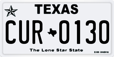 TX license plate CUR0130