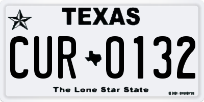 TX license plate CUR0132