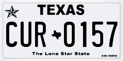 TX license plate CUR0157