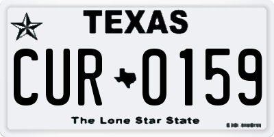 TX license plate CUR0159