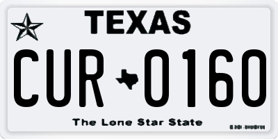 TX license plate CUR0160