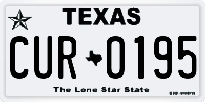 TX license plate CUR0195
