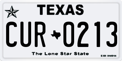 TX license plate CUR0213