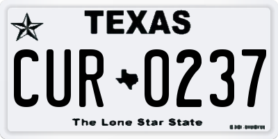 TX license plate CUR0237