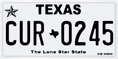 TX license plate CUR0245