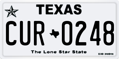 TX license plate CUR0248