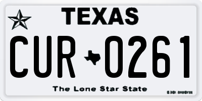 TX license plate CUR0261