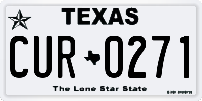 TX license plate CUR0271
