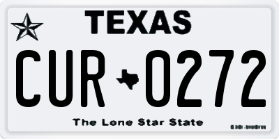 TX license plate CUR0272