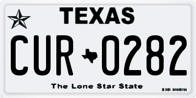 TX license plate CUR0282
