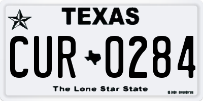 TX license plate CUR0284