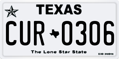 TX license plate CUR0306