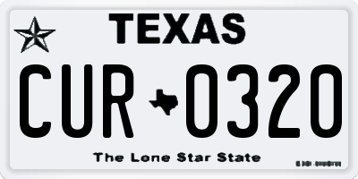 TX license plate CUR0320