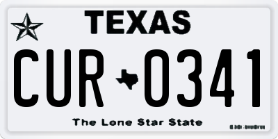 TX license plate CUR0341
