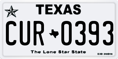TX license plate CUR0393