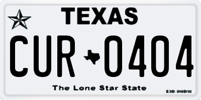 TX license plate CUR0404