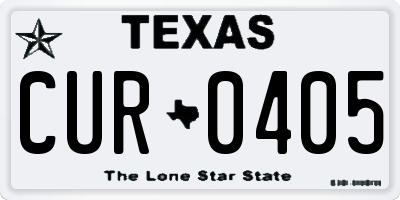 TX license plate CUR0405