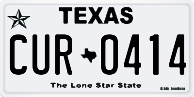 TX license plate CUR0414