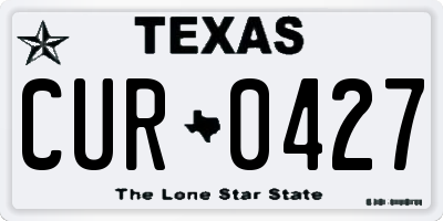 TX license plate CUR0427