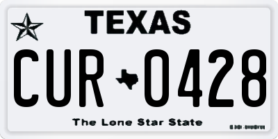 TX license plate CUR0428