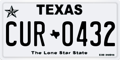 TX license plate CUR0432