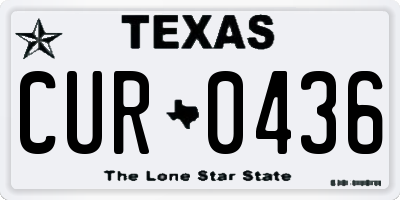 TX license plate CUR0436