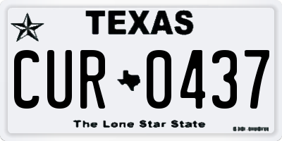 TX license plate CUR0437