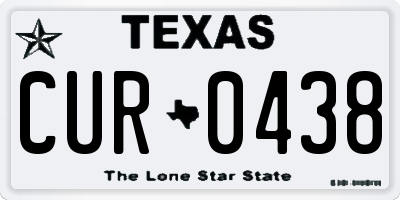 TX license plate CUR0438