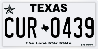 TX license plate CUR0439