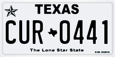 TX license plate CUR0441