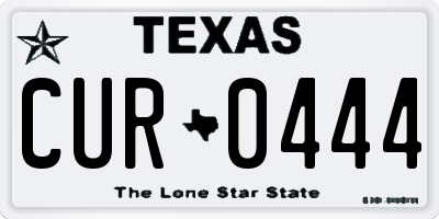 TX license plate CUR0444