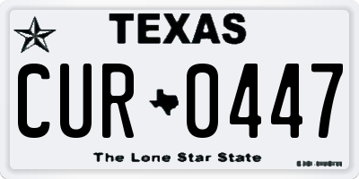 TX license plate CUR0447